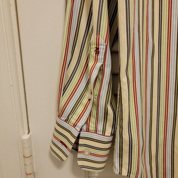 Robert Graham Men's Medium Button Down Striped Shirt - Picture 6 of 8